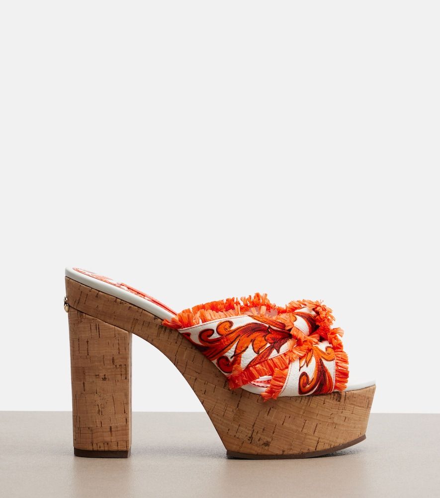 Sandalias con plataforma Majolica de brocado - Dolce&Gabbana - Modalova
