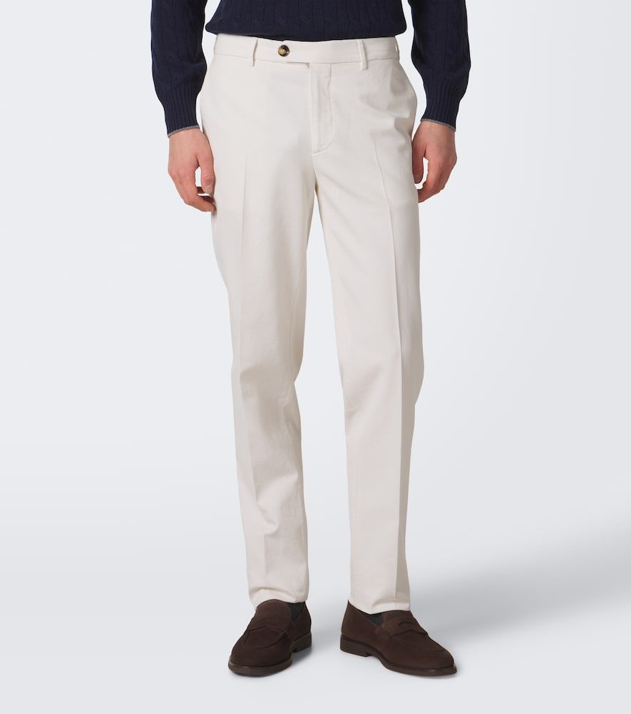 Pantalones slim de gabardina de algodón - Brunello Cucinelli - Modalova