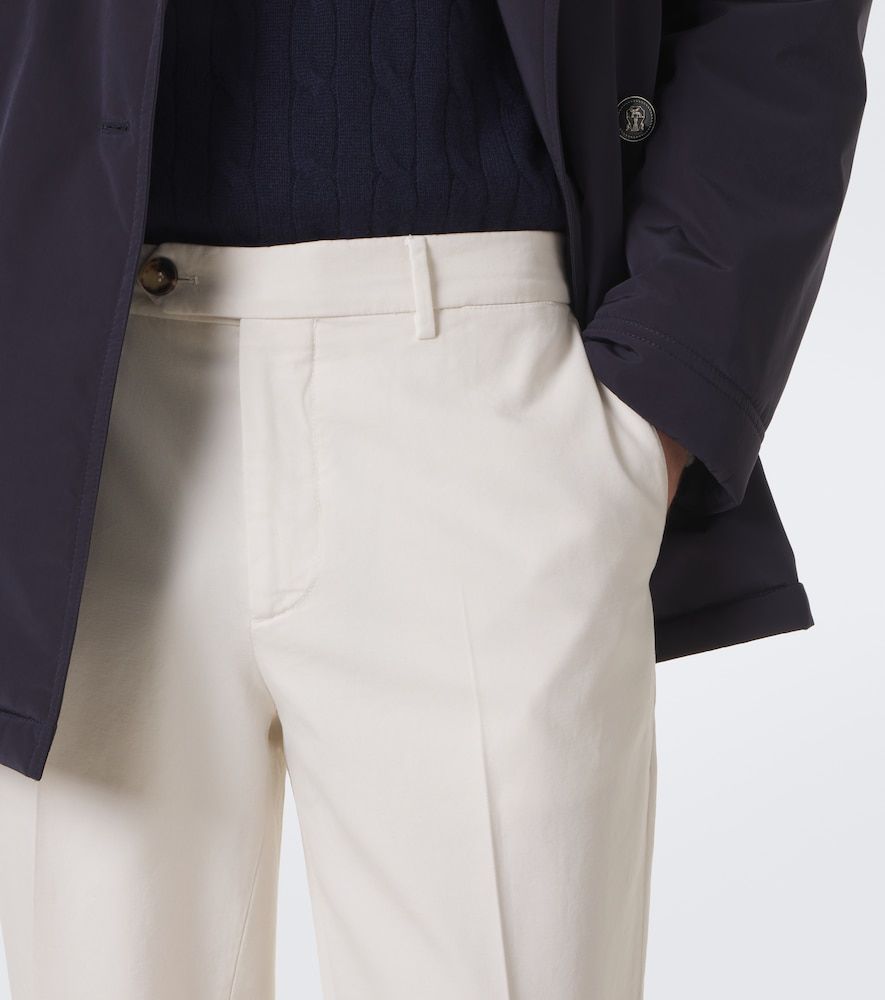 Pantalones slim de gabardina de algodón - Brunello Cucinelli - Modalova