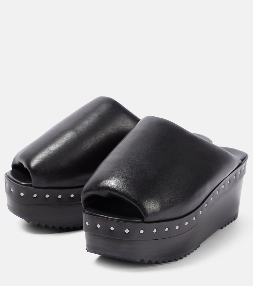 Padded leather platform sandals - Rick Owens - Modalova