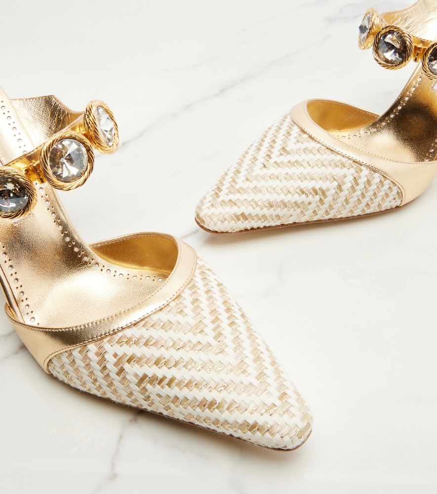 Pumps Soria mit Leder und Kristallen - Manolo Blahnik - Modalova
