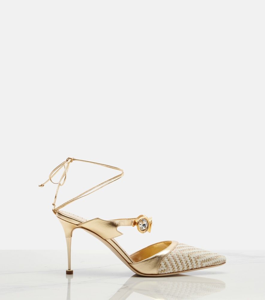 Pumps Soria mit Leder und Kristallen - Manolo Blahnik - Modalova