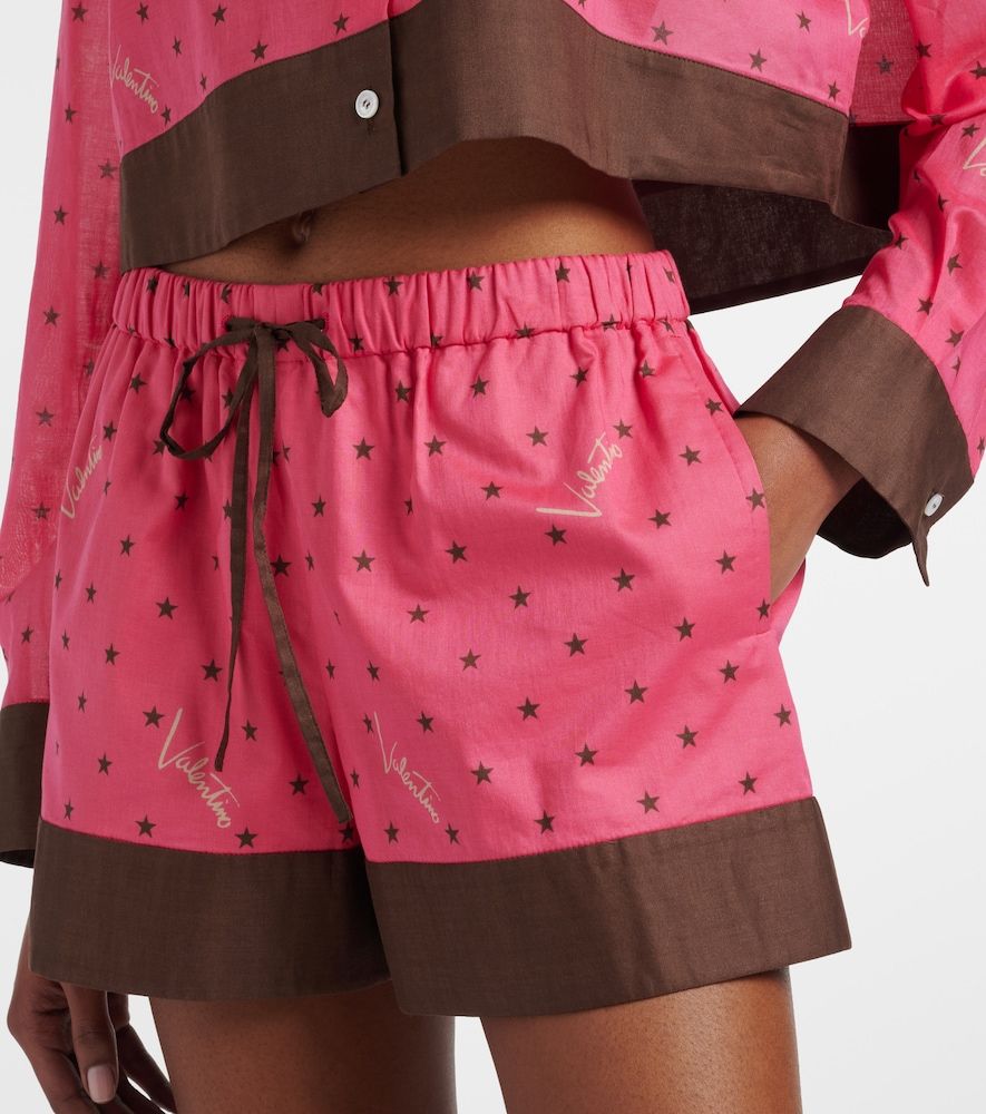 Shorts de algodón estampados con logo - Valentino Garavani - Modalova