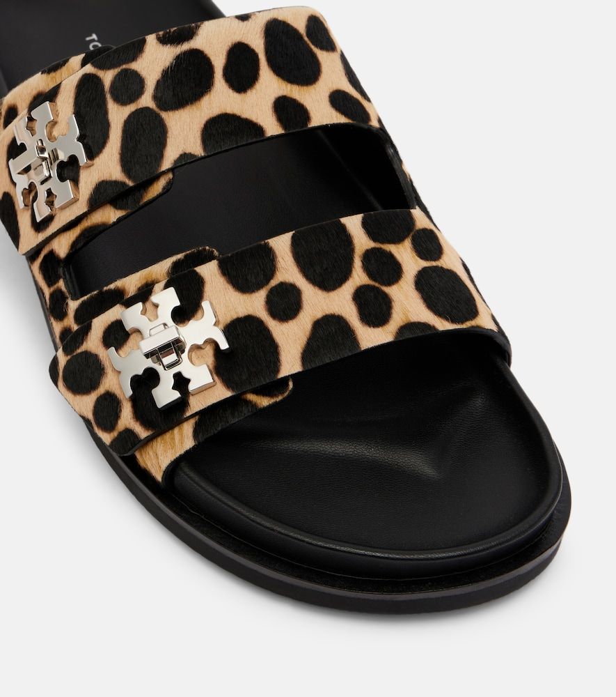 Turnlock leopard-print calf hair slides - Tory Burch - Modalova
