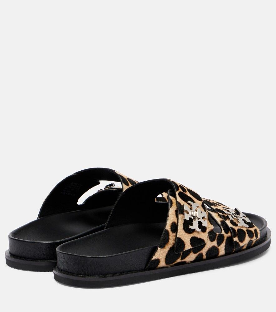 Turnlock leopard-print calf hair slides - Tory Burch - Modalova
