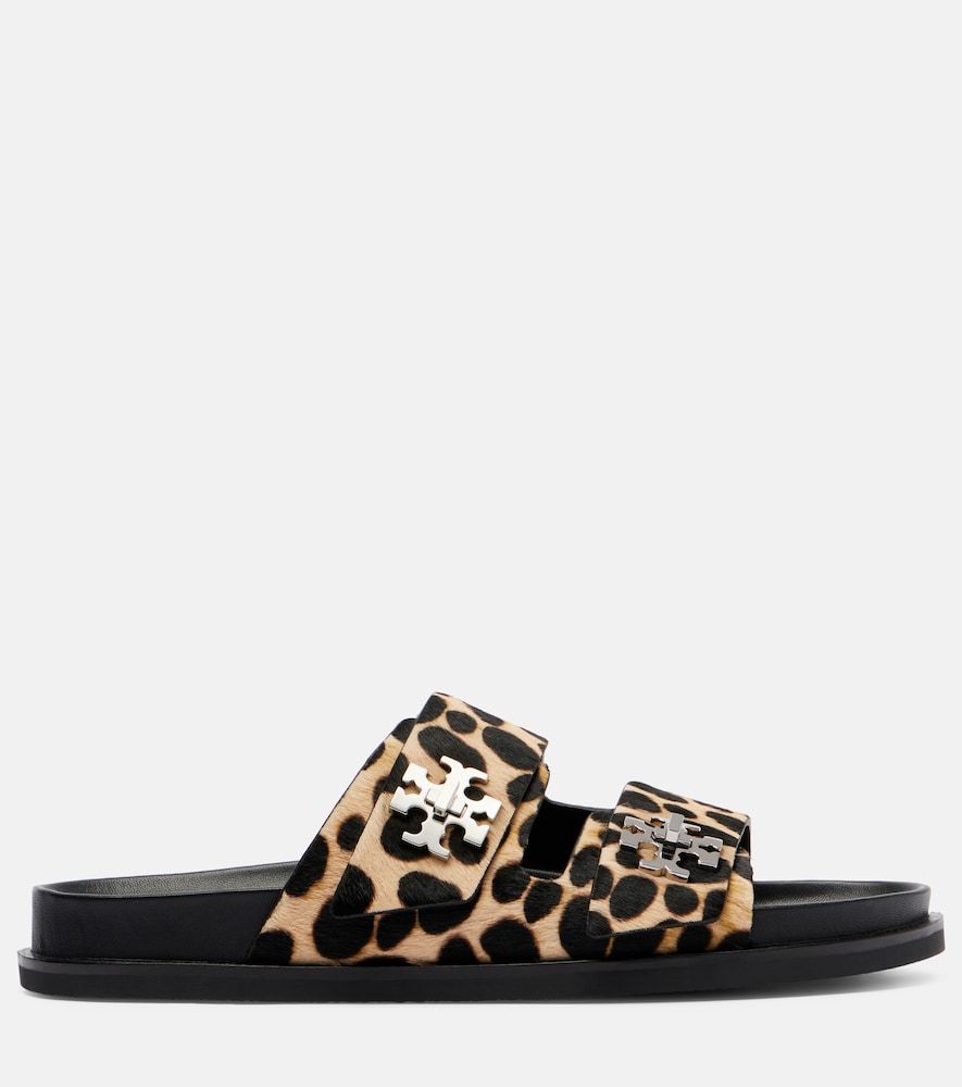Turnlock leopard-print calf hair slides - Tory Burch - Modalova