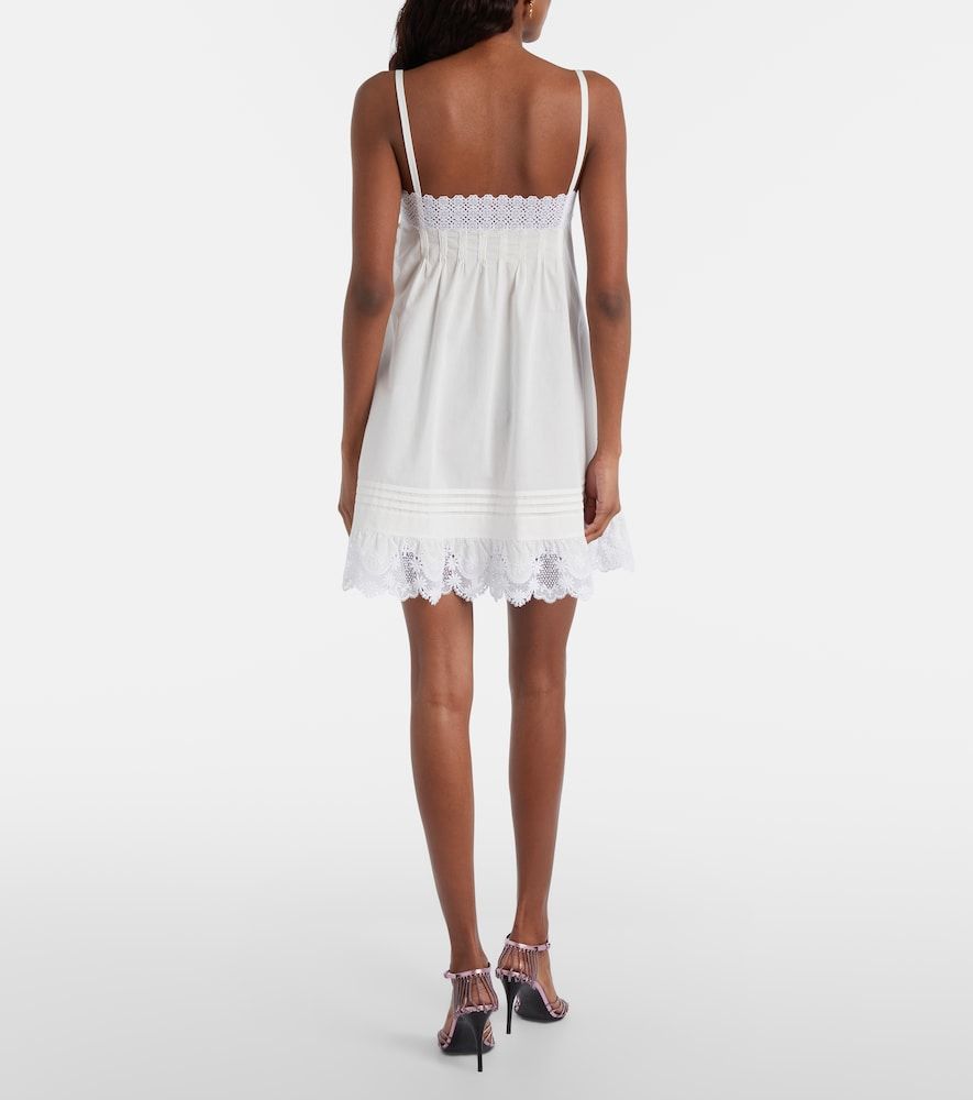 Abito sottoveste in cotone con pizzo - Saint Laurent - Modalova