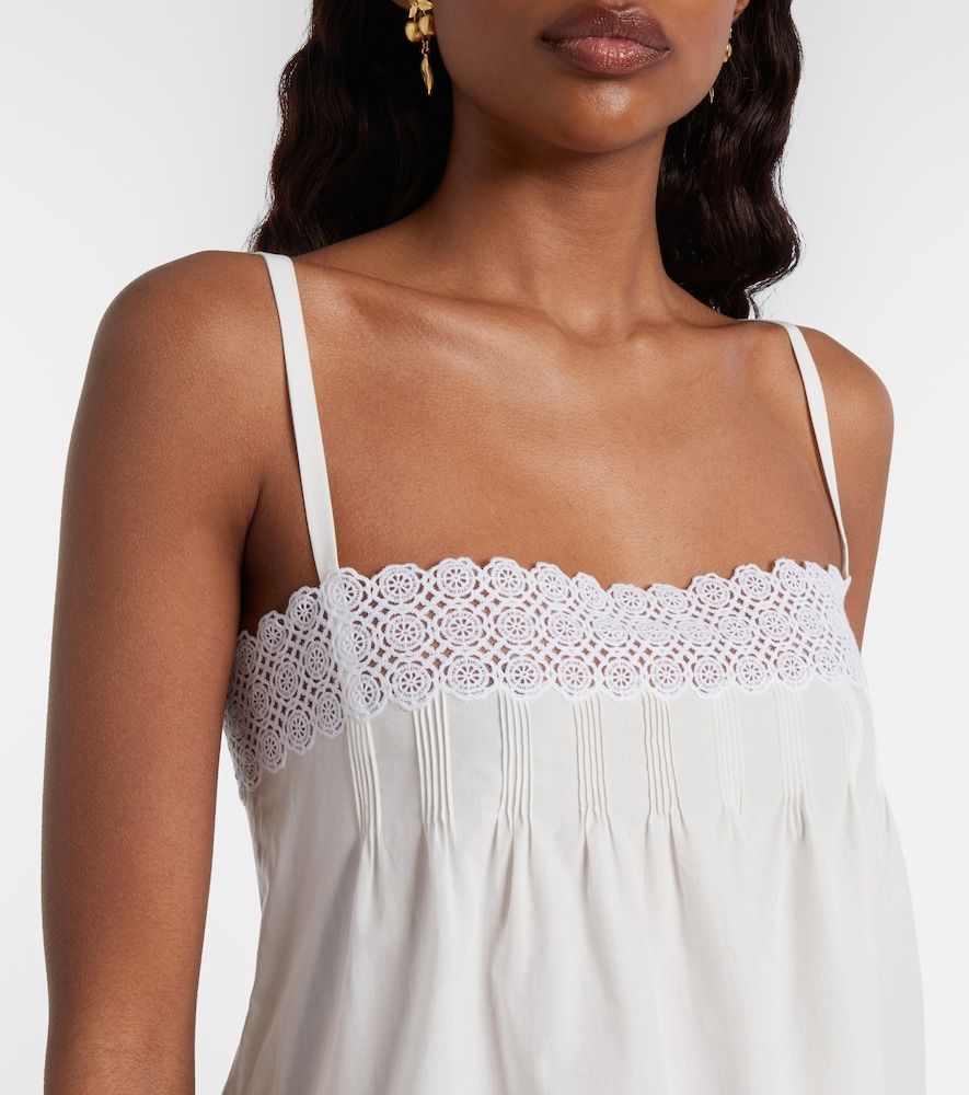 Abito sottoveste in cotone con pizzo - Saint Laurent - Modalova