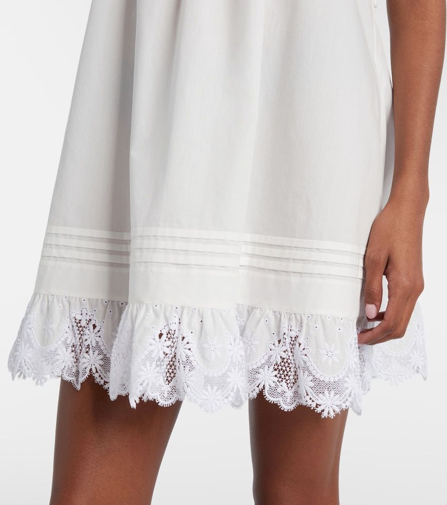 Abito sottoveste in cotone con pizzo - Saint Laurent - Modalova