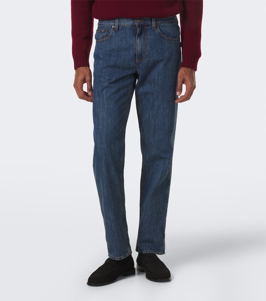 Burberry Straight Jeans mit Leder - Burberry - Modalova