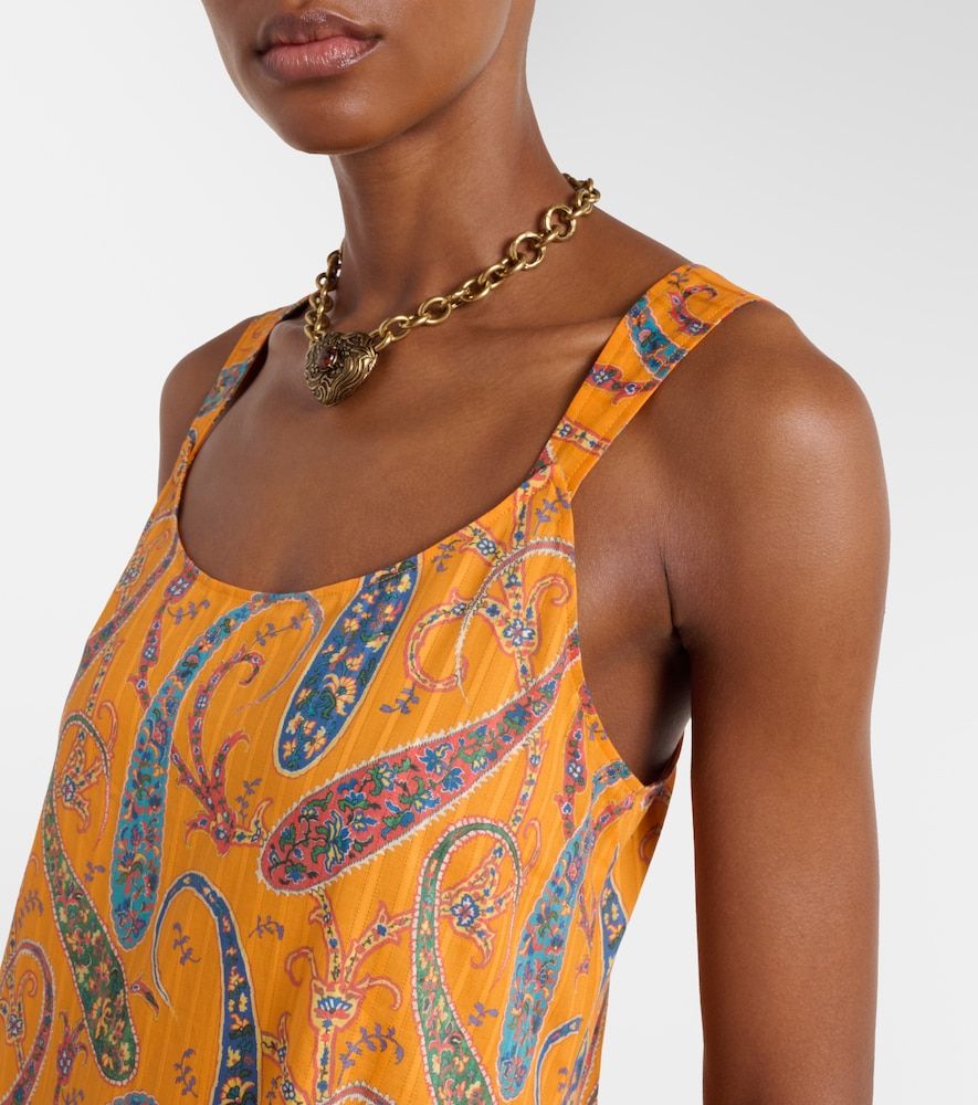 Vestido largo de cady de algodón estampada - Etro - Modalova