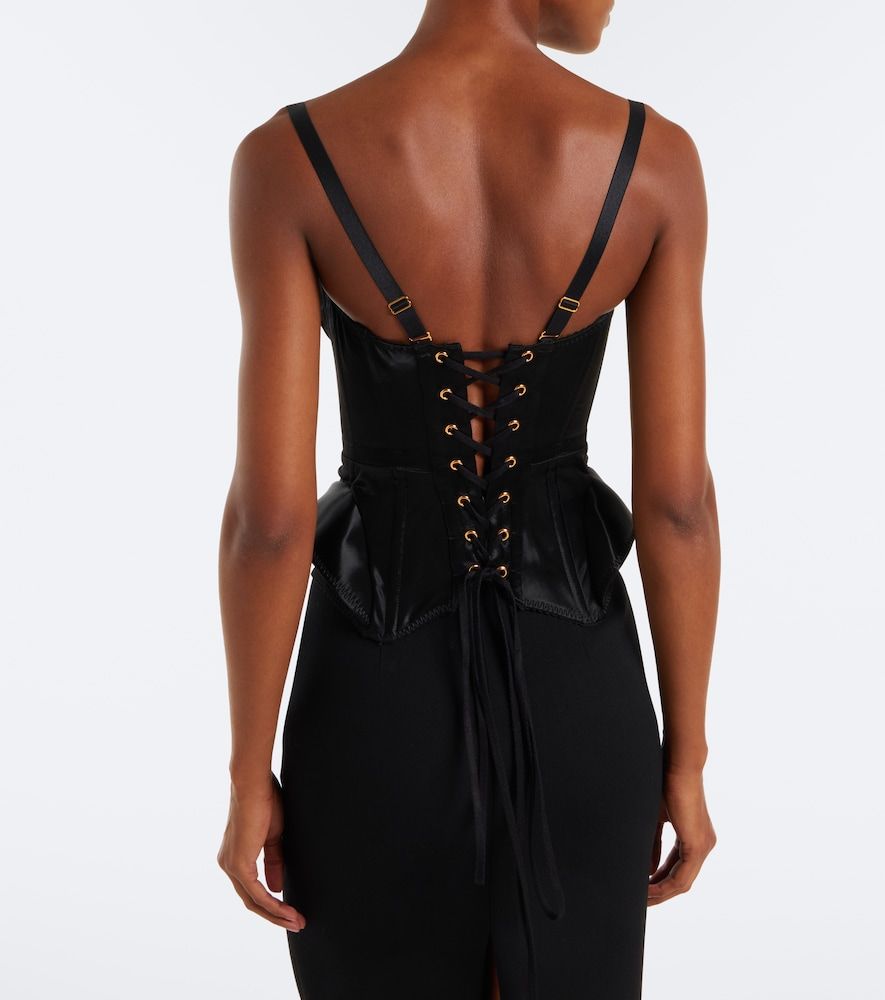 Top bustier Samya in raso con pizzo - Maria Lucia Hohan - Modalova