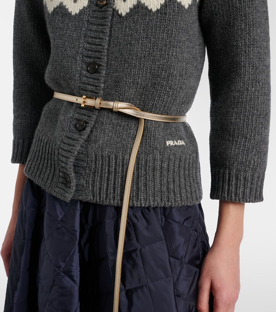 Prada Cintura in pelle metallizzata - Prada - Modalova