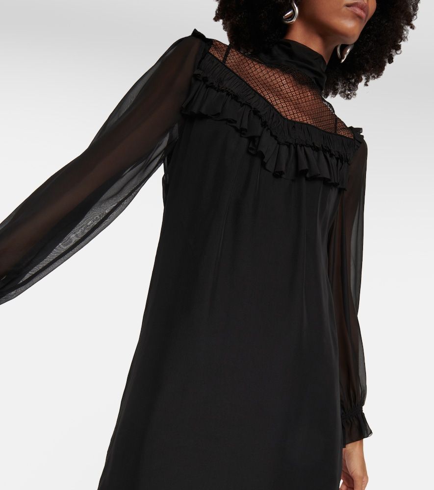 Vestido corto de seda con encaje - Dorothee Schumacher - Modalova