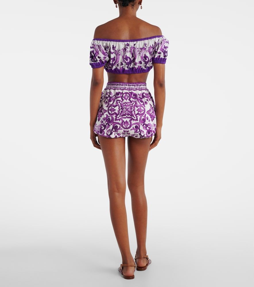 Shorts Majolica de popelín de algodón - Dolce&Gabbana - Modalova