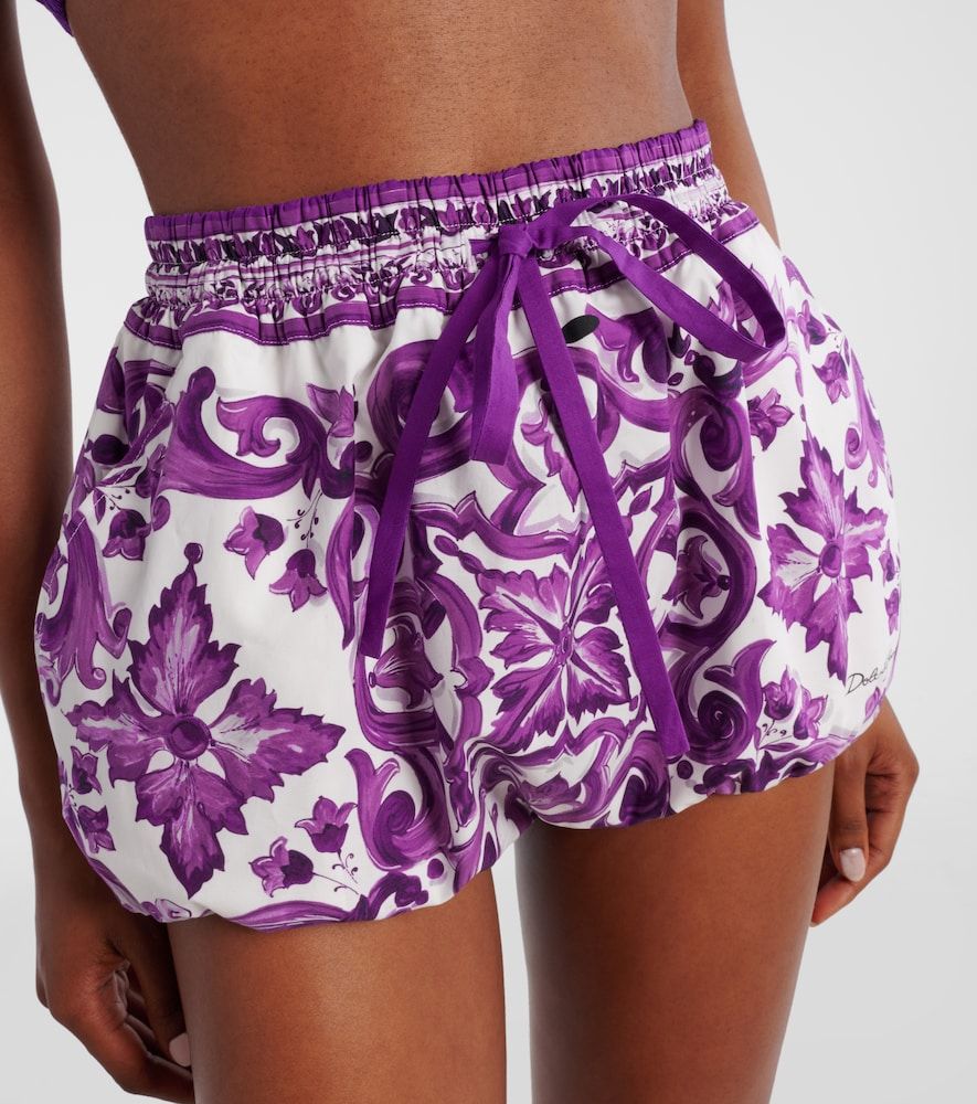 Shorts Majolica de popelín de algodón - Dolce&Gabbana - Modalova