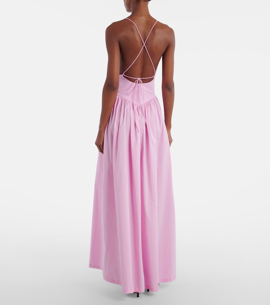 Vestido largo de algodón con espalda abierta - Adriana Degreas - Modalova
