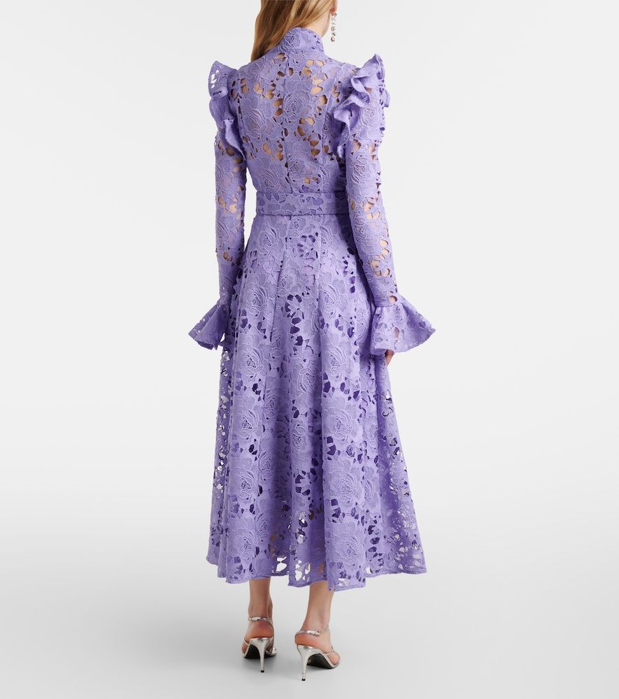 Aliyah floral ruffled lace midi dress - Leo Lin - Modalova