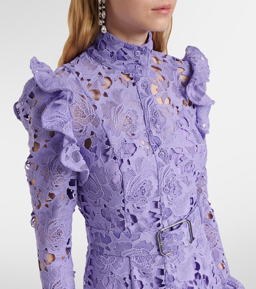 Aliyah floral ruffled lace midi dress - Leo Lin - Modalova