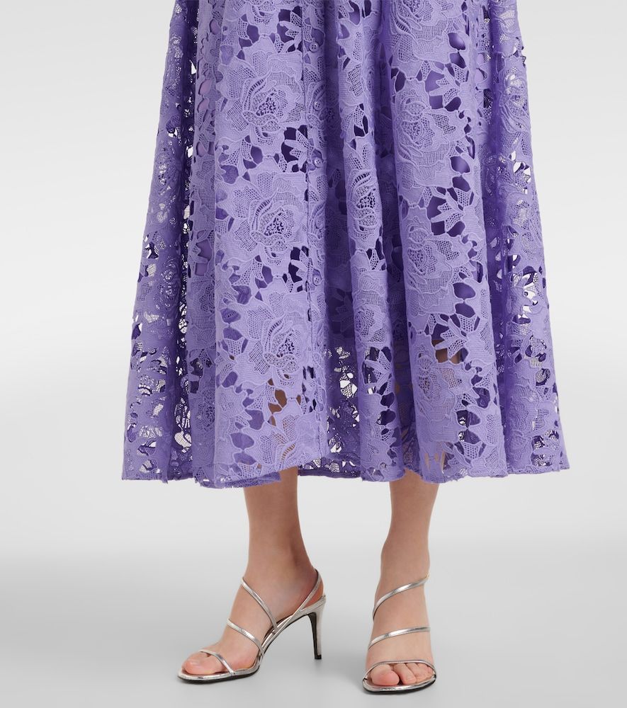 Aliyah floral ruffled lace midi dress - Leo Lin - Modalova
