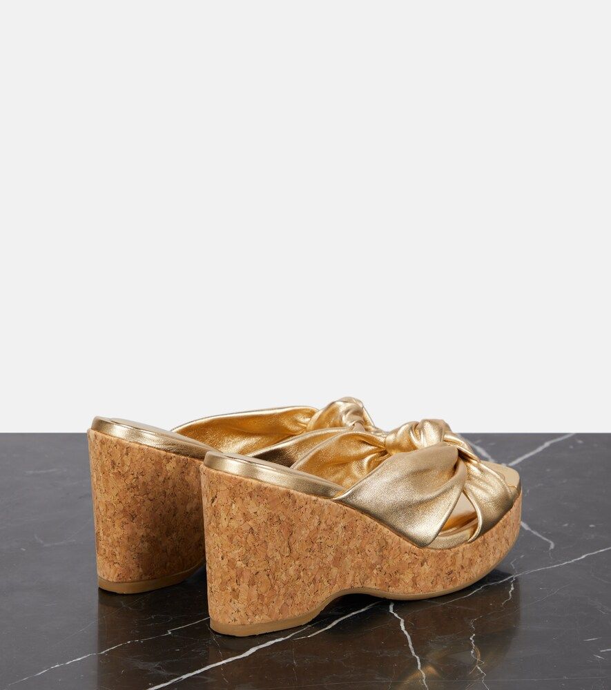 Wedge-Pantoletten Avenue aus Metallic-Leder - Jimmy Choo - Modalova
