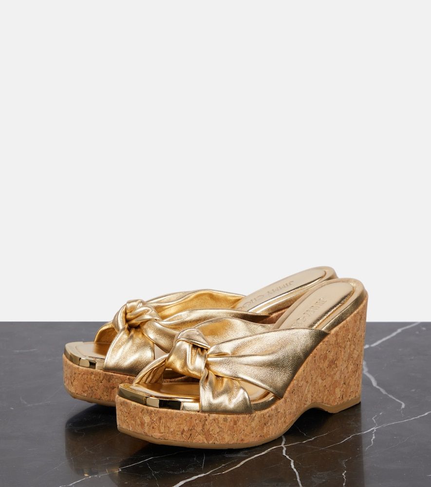 Wedge-Pantoletten Avenue aus Metallic-Leder - Jimmy Choo - Modalova