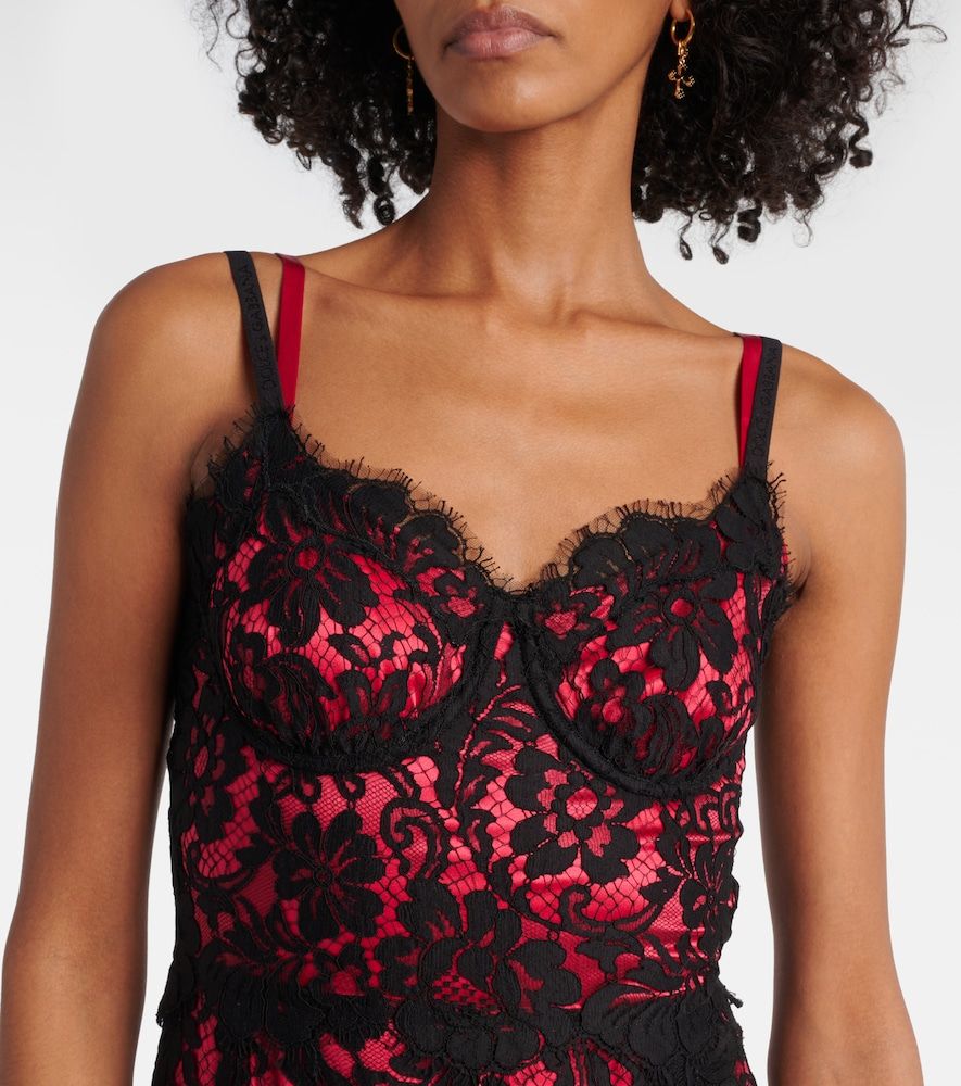 Abito sottoveste in pizzo di misto cotone - Dolce&Gabbana - Modalova