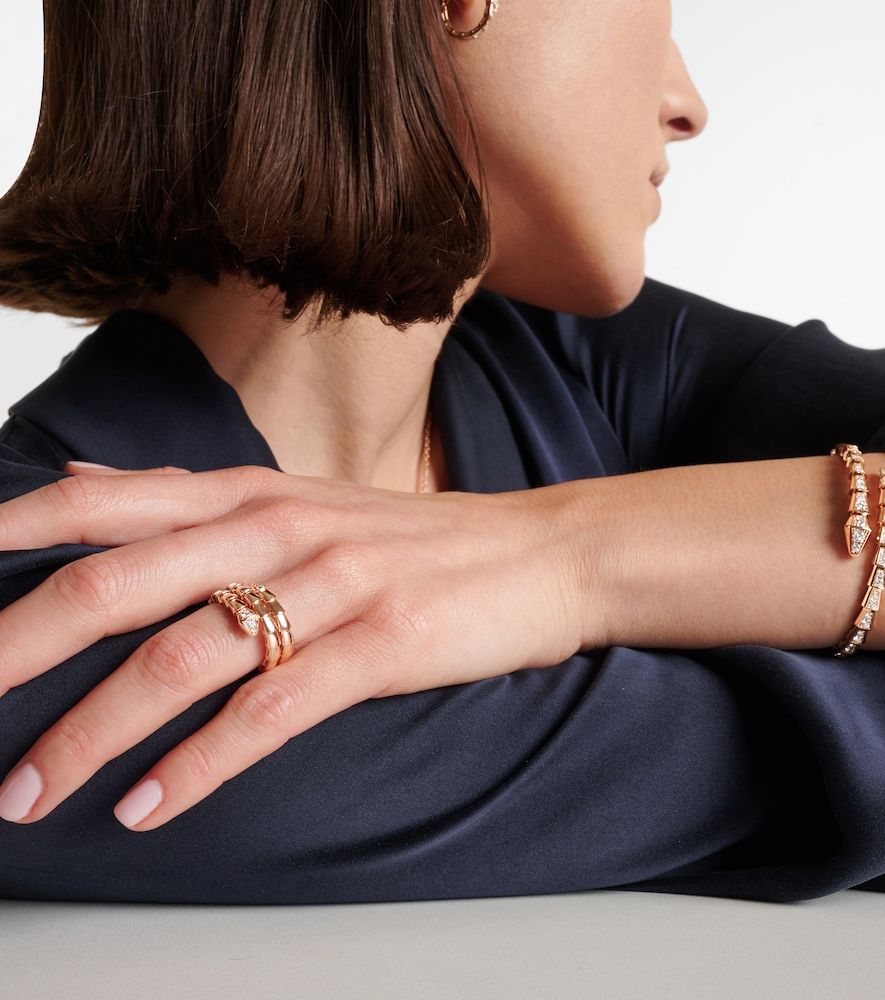 Ring Serpenti Viper aus 18kt Roségold mit Diamanten - Bvlgari - Modalova