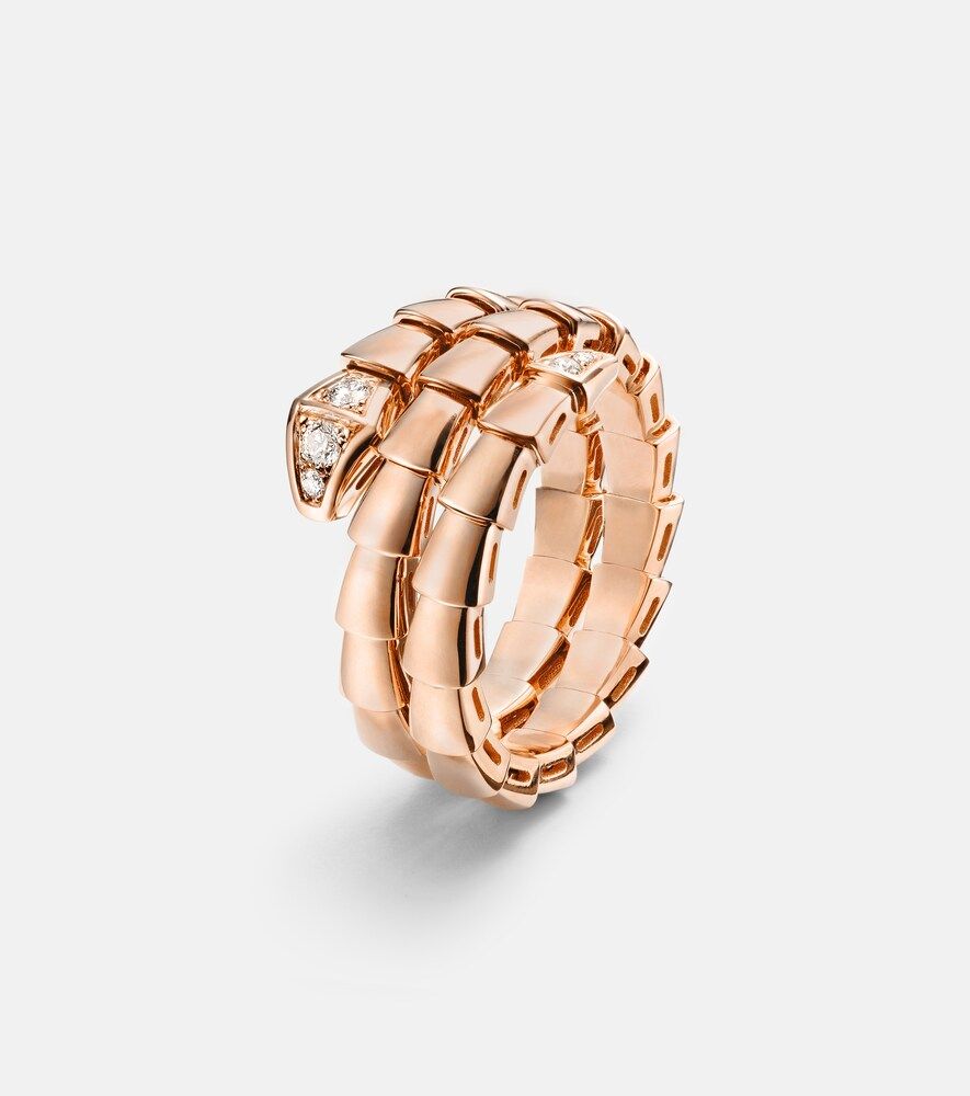 Ring Serpenti Viper aus 18kt Roségold mit Diamanten - Bvlgari - Modalova