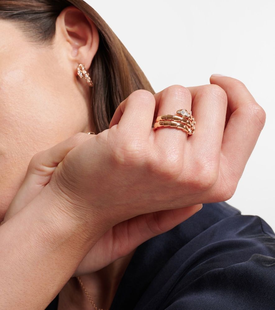 Ring Serpenti Viper aus 18kt Roségold mit Diamanten - Bvlgari - Modalova