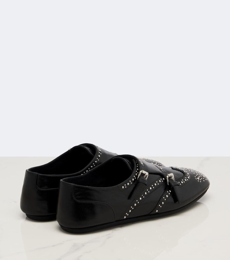 Studded leather monk strap shoes - Fendi - Modalova