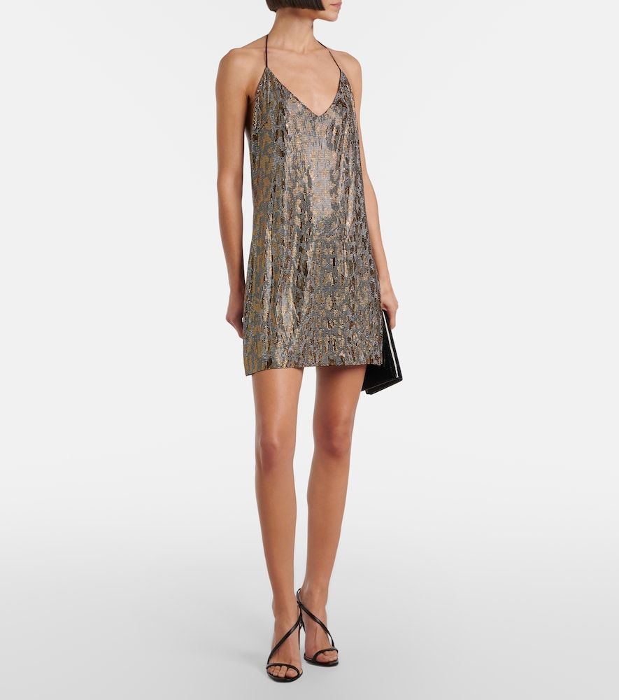 Abito sottoveste con scollo all’americana e perline - Roberto Cavalli - Modalova
