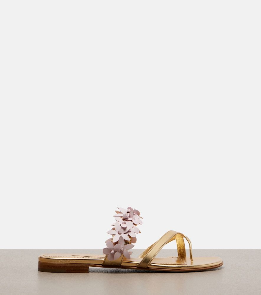Sandalen Fiosa aus Metallic-Leder - Manolo Blahnik - Modalova