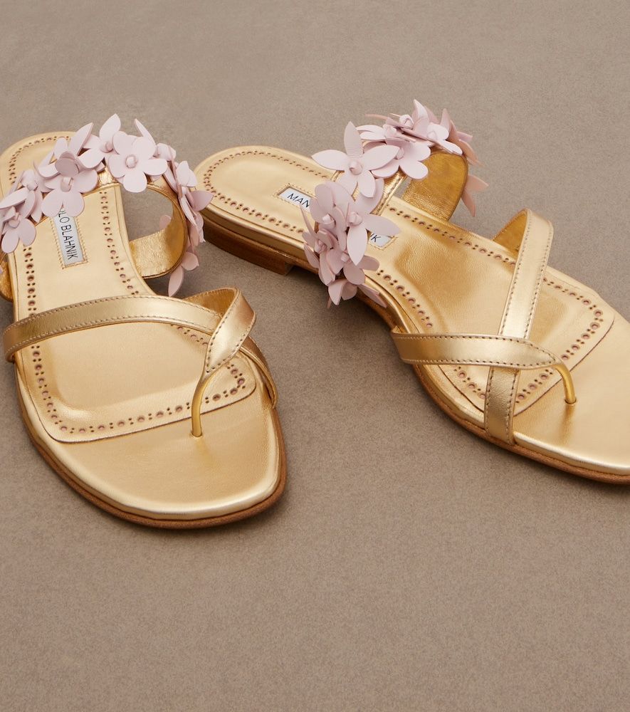 Sandalen Fiosa aus Metallic-Leder - Manolo Blahnik - Modalova