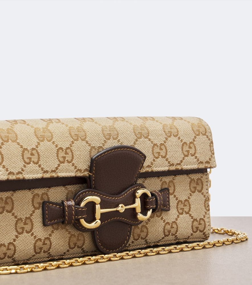 Cartera con cadena de lona GG con Horsebit - Gucci - Modalova