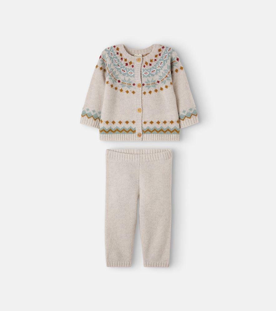 Bebé - set de cárdigan y pantalones Toudou Scone en mezcla de lana - Bonton - Modalova