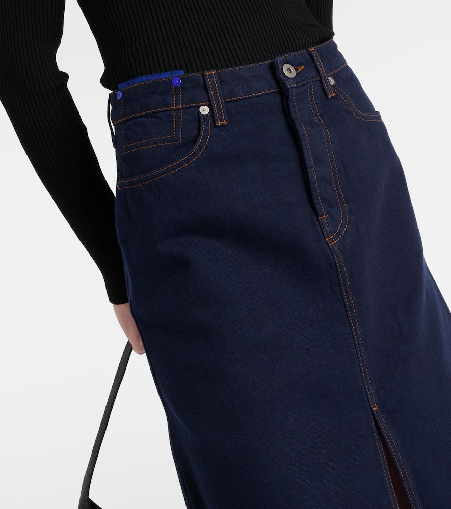 Gonna midi di jeans a vita alta - Burberry - Modalova