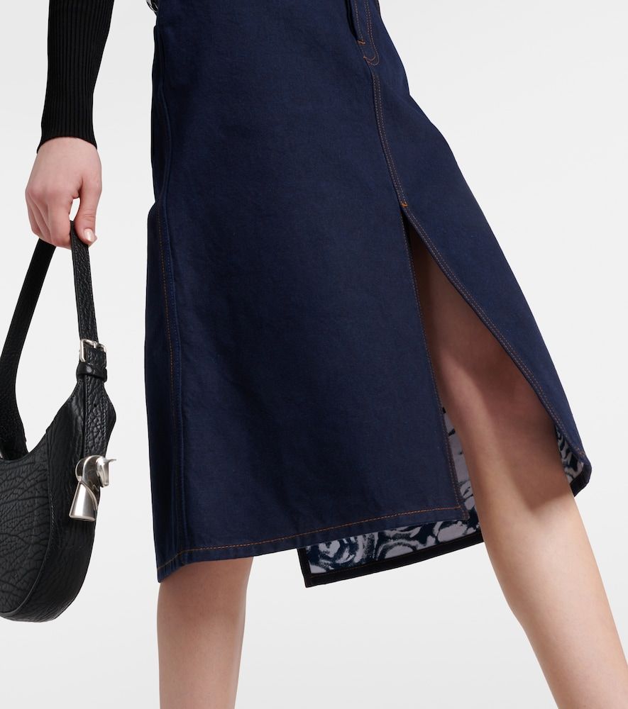 Gonna midi di jeans a vita alta - Burberry - Modalova