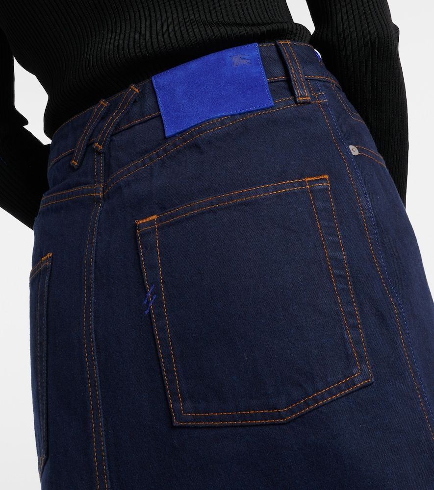 Gonna midi di jeans a vita alta - Burberry - Modalova