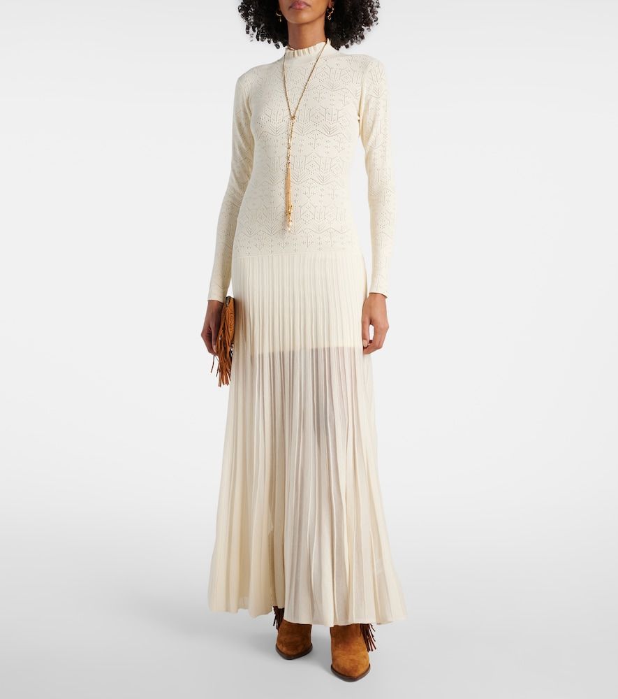 Vestido largo Gisole de punto calado con cuello alto - Isabel Marant - Modalova