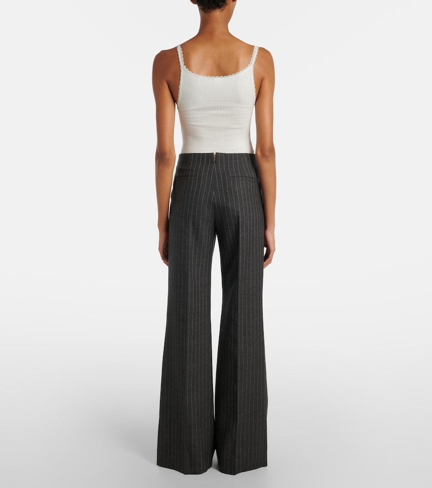 Chloé Pantalones anchos de lana virgen a rayas - Chloe - Modalova