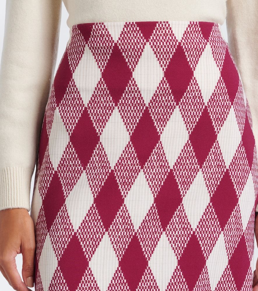 Argyle wool-blend pencil skirt - Oscar de la Renta - Modalova