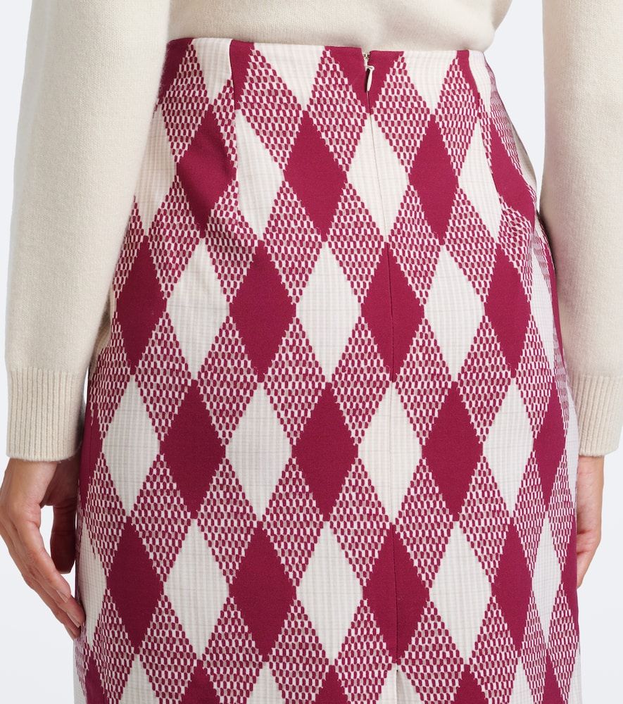 Argyle wool-blend pencil skirt - Oscar de la Renta - Modalova