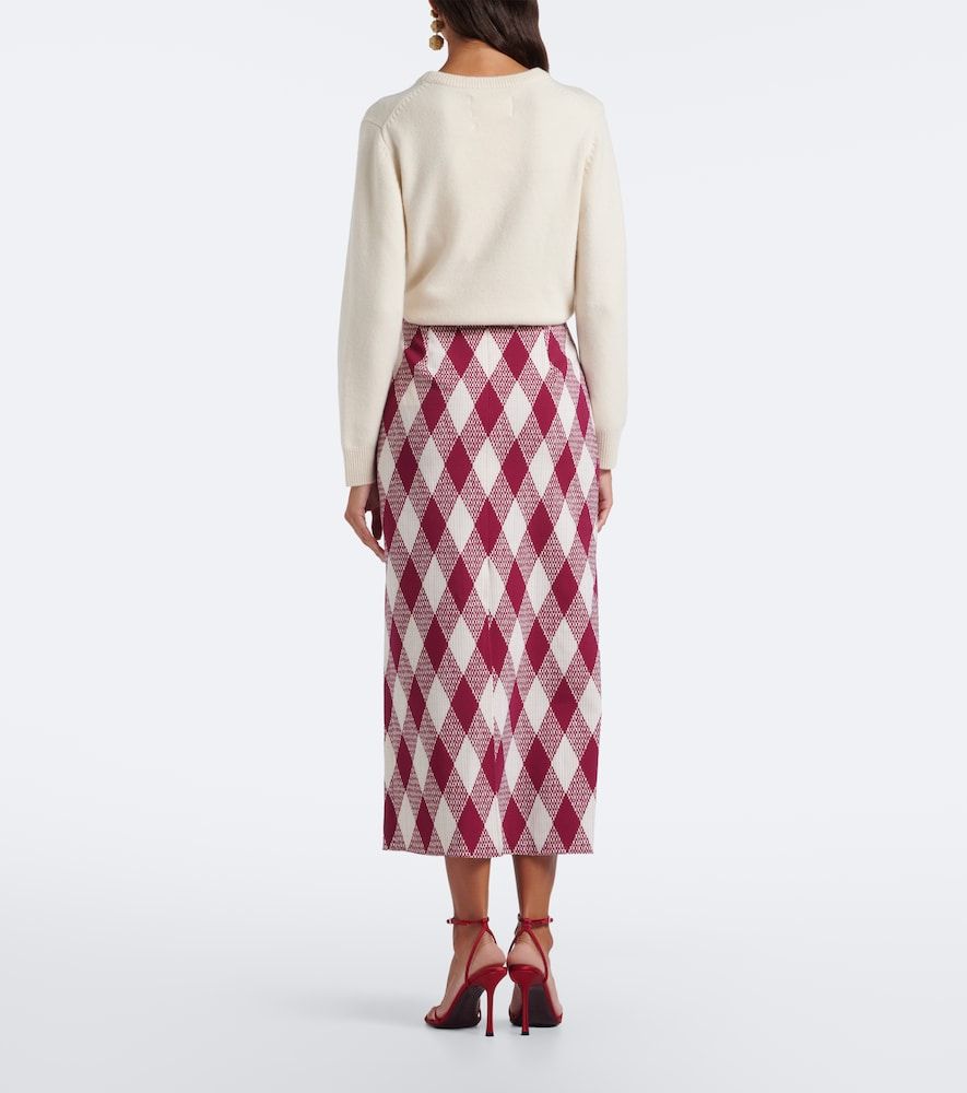 Argyle wool-blend pencil skirt - Oscar de la Renta - Modalova