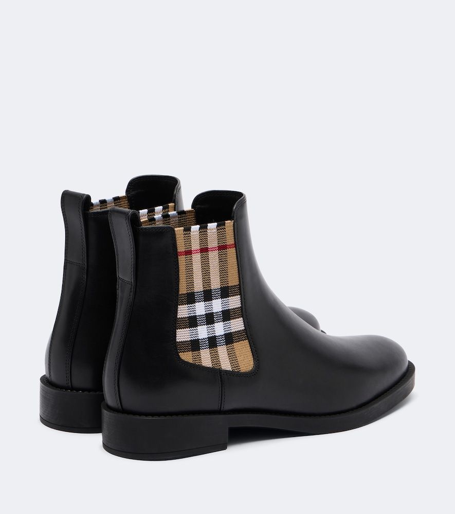 Chelsea Boots Check aus Leder - Burberry - Modalova