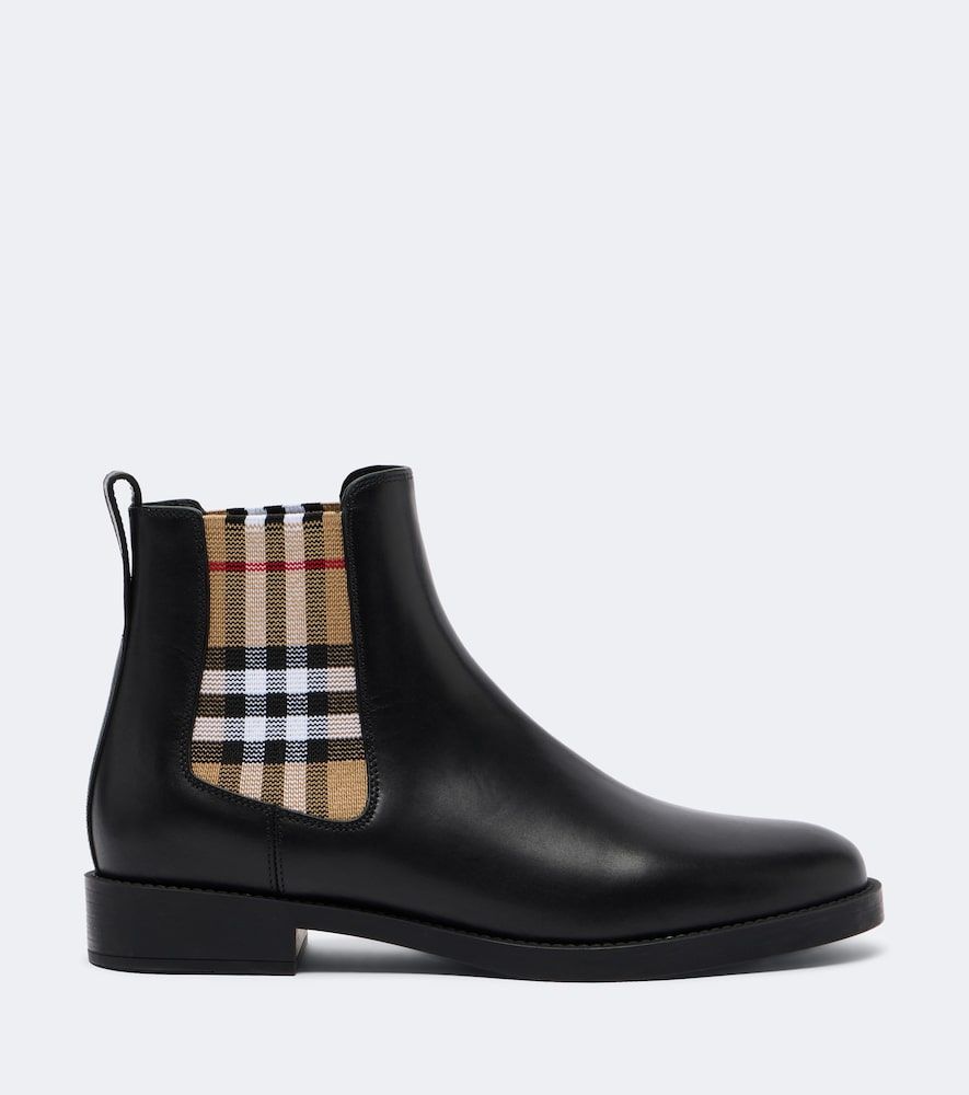 Chelsea Boots Check aus Leder - Burberry - Modalova