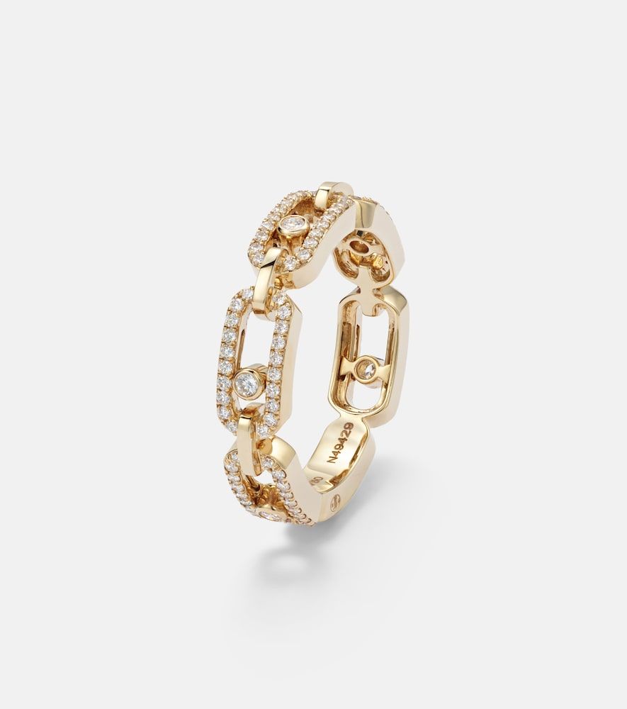 Anillo Move Link de oro de 18 ct con diamantes - Messika - Modalova