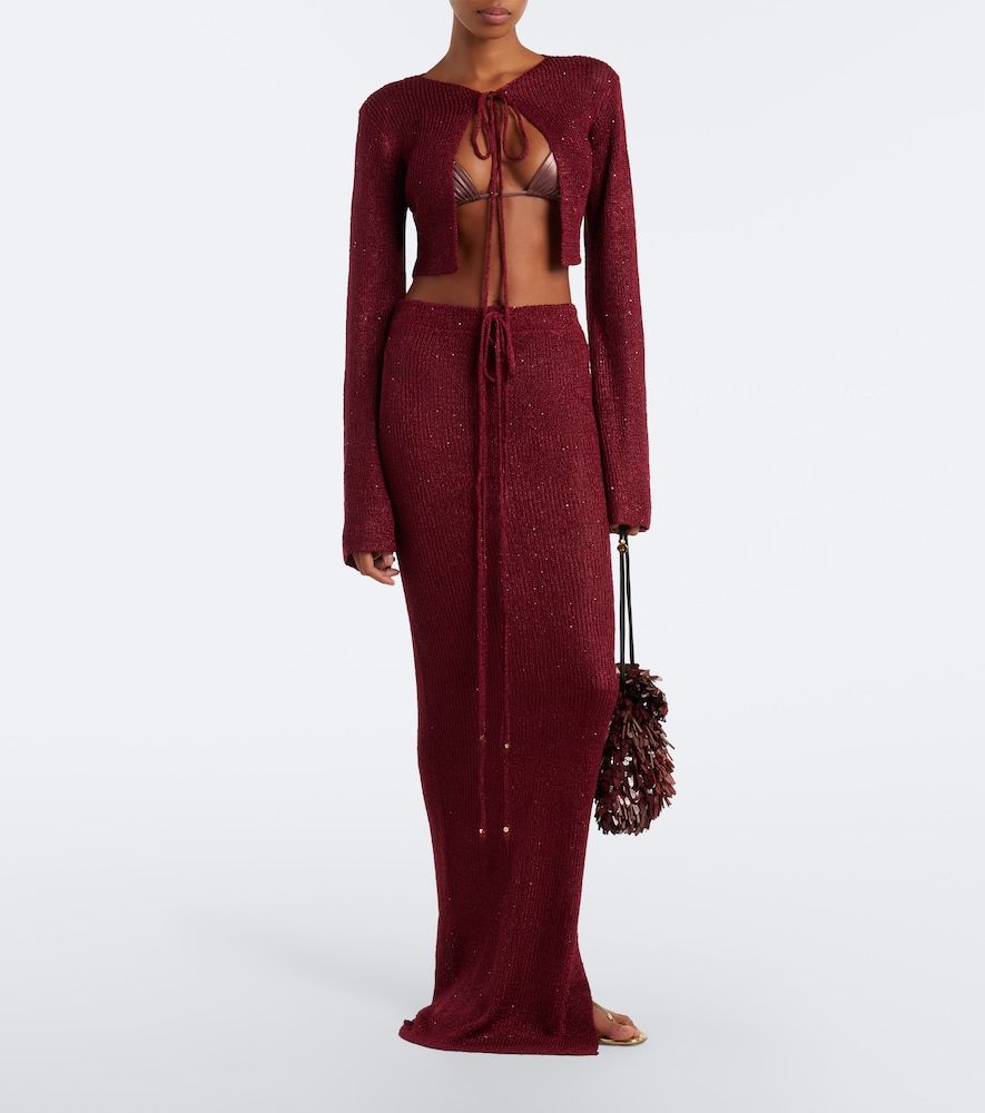 Alma sequined knitted maxi skirt - Bananhot - Modalova