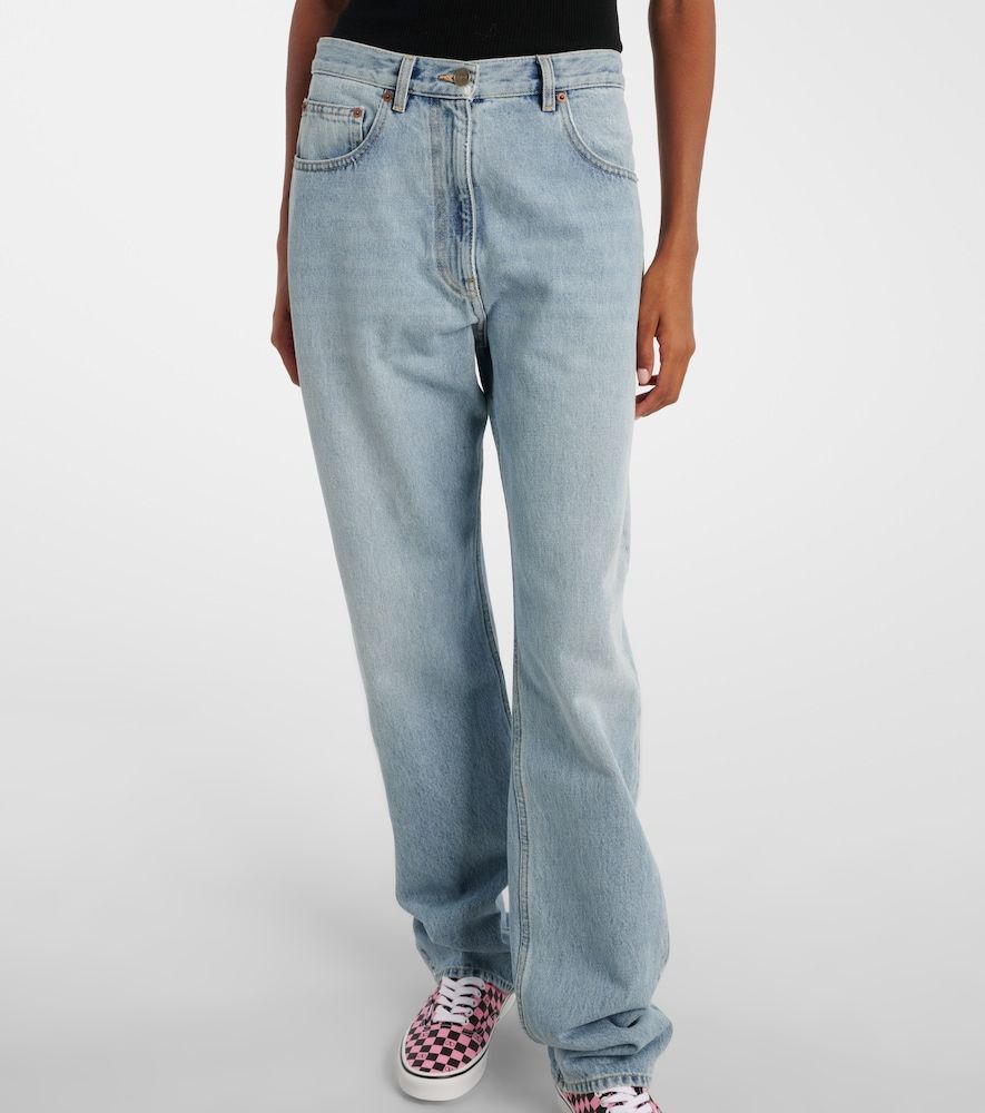 Jeans a gamba larga a vita media - Valentino - Modalova