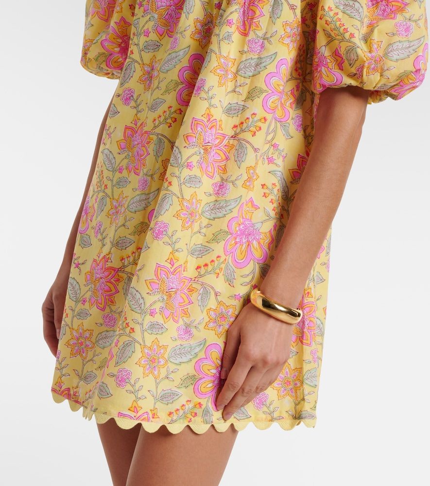 Abito corto in cotone floreale off-shoulders - Juliet Dunn - Modalova